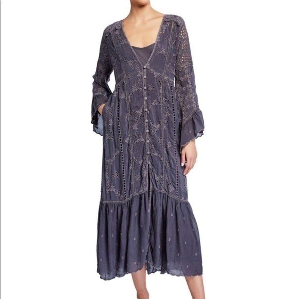 Johnny Was Dark blue Dress Size XS Slip adjustable straps bell sleeve